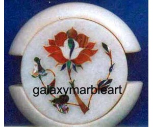 Agra marble inlay coaster set 3.5" Cs-20